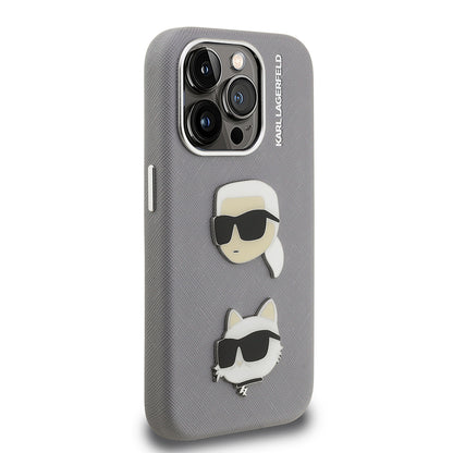 iPhone 15 Pro Max Kılıf Karl Lagerfeld Orijinal Lisanslı K&C Heads Pin Kılıf