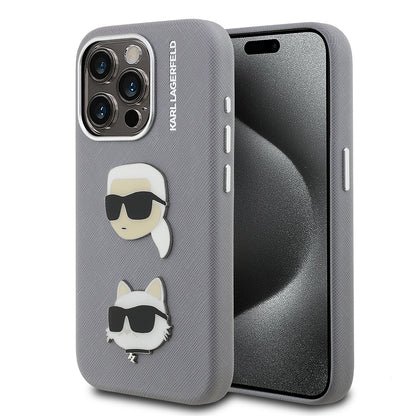 iPhone 15 Pro Max Kılıf Karl Lagerfeld Orijinal Lisanslı K&C Heads Pin Kılıf