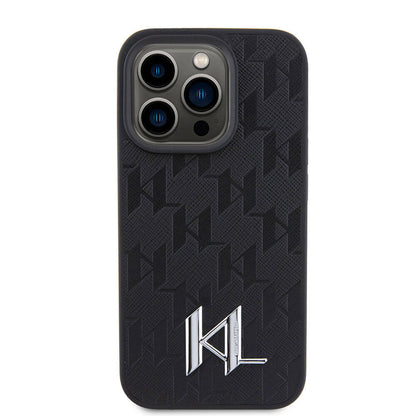 iPhone 15 Pro Max Kılıf Karl Lagerfeld Hot Stamp K&L Metal Logo Orijinal Lisanslı Kılıf