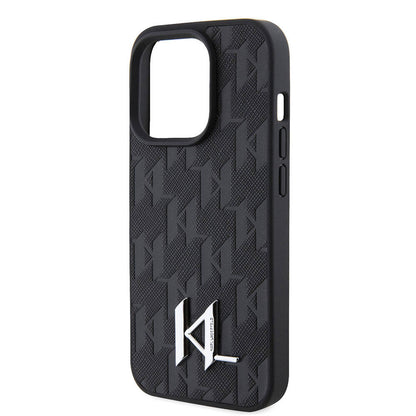 iPhone 15 Pro Max Kılıf Karl Lagerfeld Hot Stamp K&L Metal Logo orijinal Lisanslı Kılıf