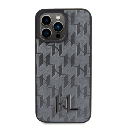 iPhone 15 Pro Max Kılıf Karl Lagerfeld Hot Stamp K&L Metal Logo orijinal Lisanslı Kılıf