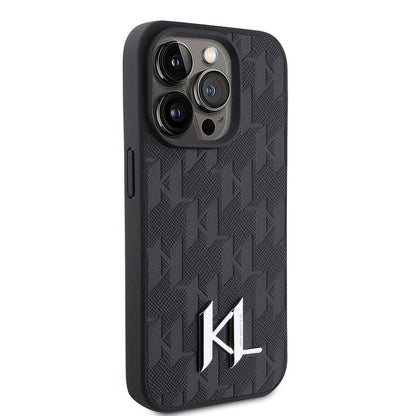 iPhone 15 Pro Max Kılıf Karl Lagerfeld Hot Stamp K&L Metal Logo orijinal Lisanslı Kılıf