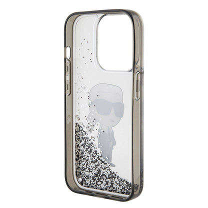 iPhone 15 Pro Max Kılıf Karl Lagerfeld İkonik Sıvılı Glitter orijinal Lisanslı Kılıf