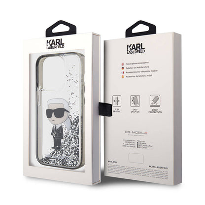 iPhone 15 Pro Max Kılıf Karl Lagerfeld İkonik Sıvılı Glitter orijinal Lisanslı Kılıf