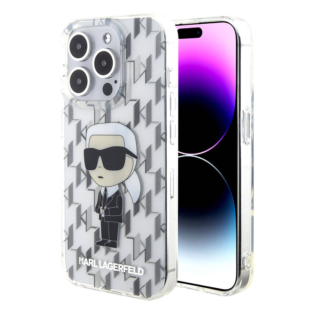 iPhone 15 Pro Max Kılıf Karl Lagerfeld IML İkonik Monogram orijinal Lisanslı Kılıf