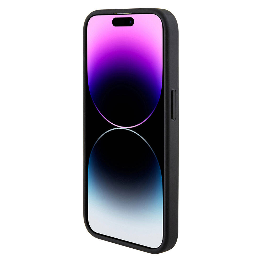 iPhone 15 Pro Max Kılıf Karl Lagerfeld Kartlıklı Saffiano 3D RSG Logo orijinal Lisanslı Kılıf
