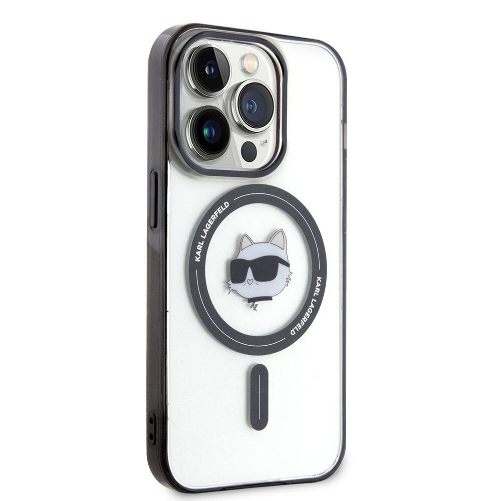 iPhone 15 Pro Max Kılıf Karl Lagerfeld M-safe Şarj Özellikli IML Choupette Orijinal Lisanslı Kılıf