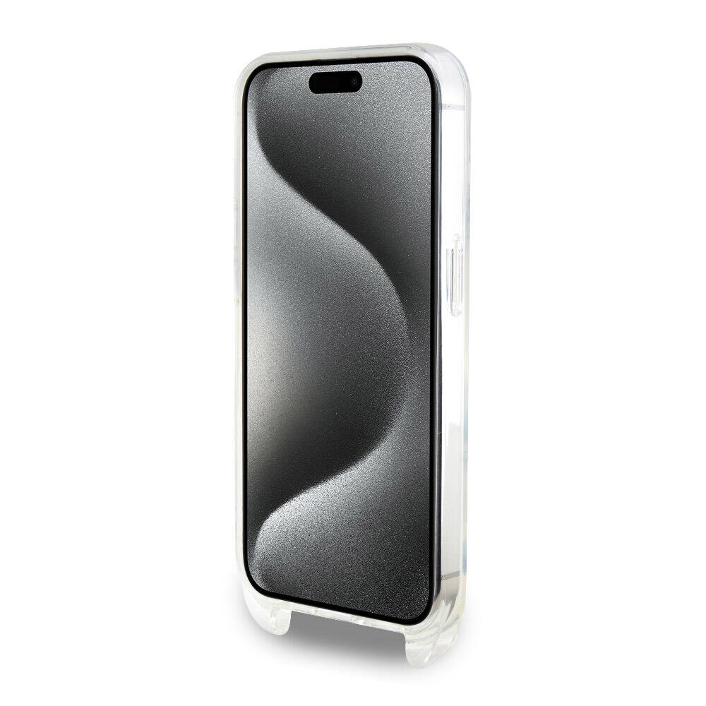 iPhone 15 Pro Max Kılıf Karl Lagerfeld orijinal Lisanslı Boyun Askılı Choupette İkonik Crossbody Kılıf