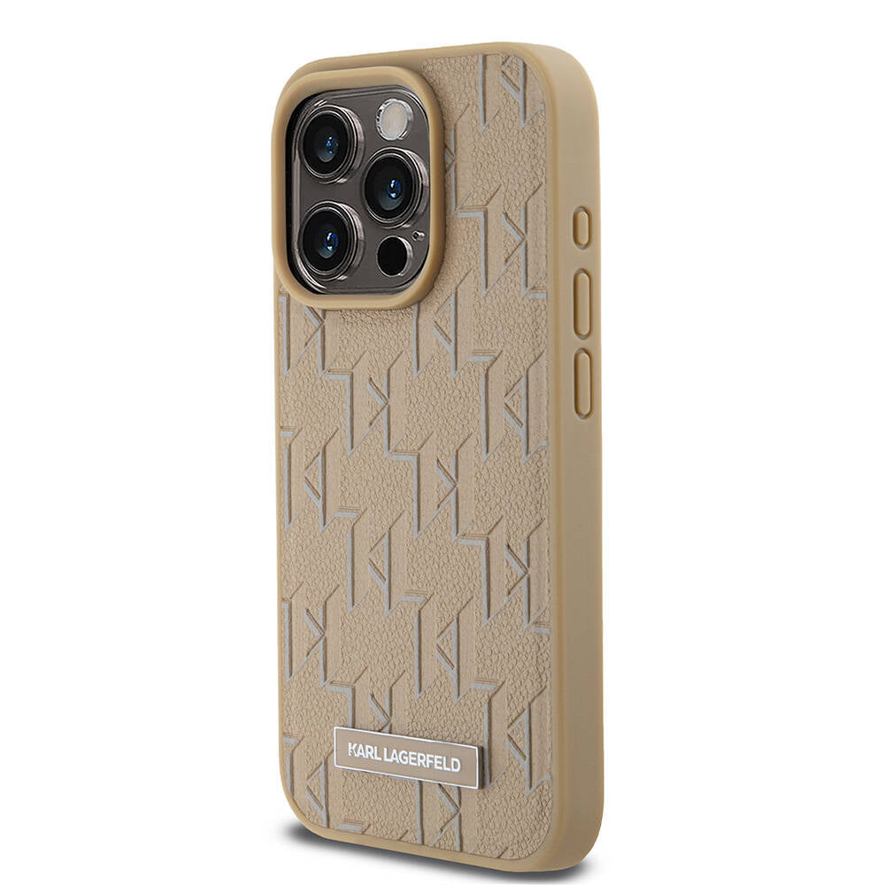 iPhone 15 Pro Max Kılıf Karl Lagerfeld orijinal Lisanslı M-safe Şarj Özellikli KL Yazılı Hot Stamp Kılıf