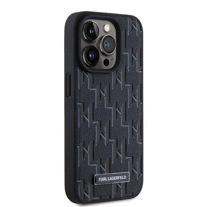 iPhone 15 Pro Max Kılıf Karl Lagerfeld orijinal Lisanslı M-safe Şarj Özellikli KL Yazılı Hot Stamp Kılıf