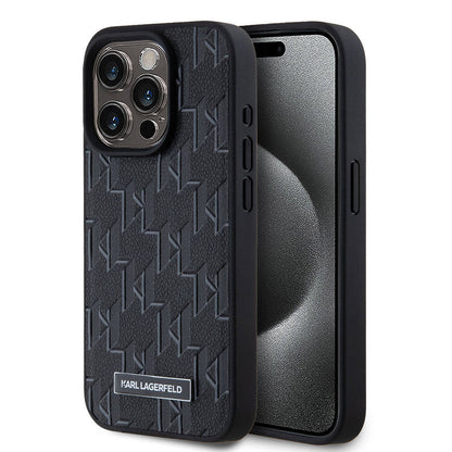 iPhone 15 Pro Max Kılıf Karl Lagerfeld orijinal Lisanslı M-safe Şarj Özellikli KL Yazılı Hot Stamp Kılıf