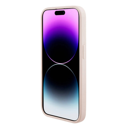 iPhone 15 Pro Max Kılıf Karl Lagerfeld orijinal Lisanslı Metal Yazı Logolu Dikişli Logo Arka Yüzey Kapitone Kılıf