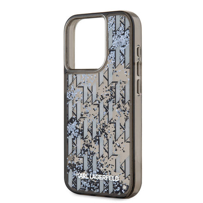 iPhone 15 Pro Max Kılıf Karl Lagerfeld orijinal Lisanslı Simli KL Yazılı Monogram Gradıent Kılıf