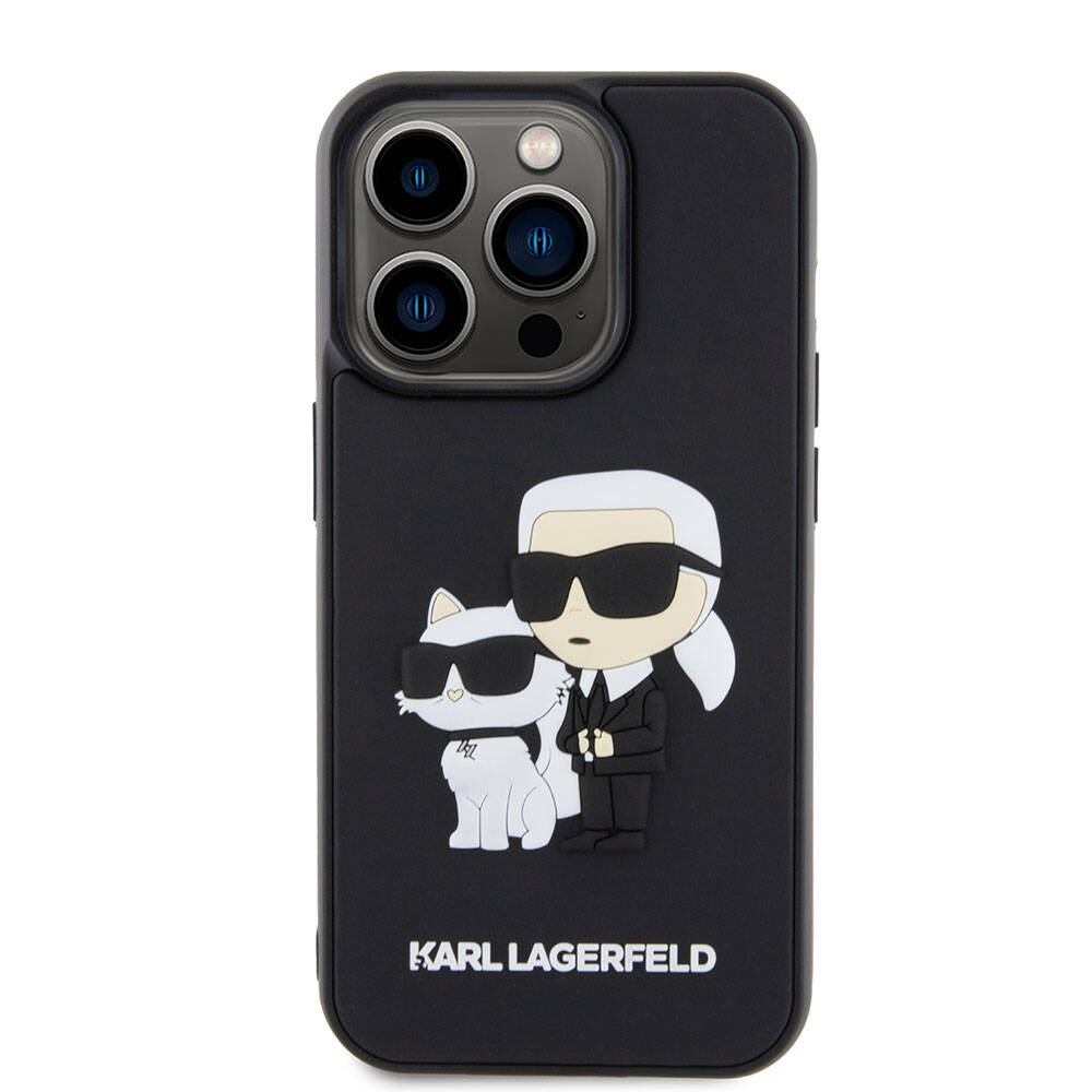 iPhone 15 Pro Max Kılıf Karl Lagerfeld Silikon 3D K&C Logo orijinal Lisanslı Kılıf