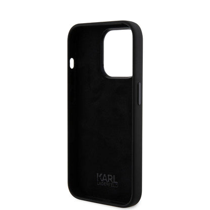 iPhone 15 Pro Max Kılıf Karl Lagerfeld Silikon İkonik Metal Logo orijinal Lisanslı Kılıf