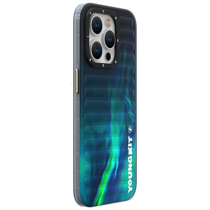 iPhone 15 Pro Max Kılıf Kuzey Işıkları Desenli Youngkit Aurora Serisi Kılıf