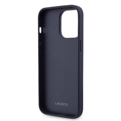 iPhone 15 Pro Max Kılıf Lacoste Orijinal Lisanslı M-safe Şarj Özellikli PU Deri Görünümlü Kartlıklı Karışık Monogram Desenli Kılıf