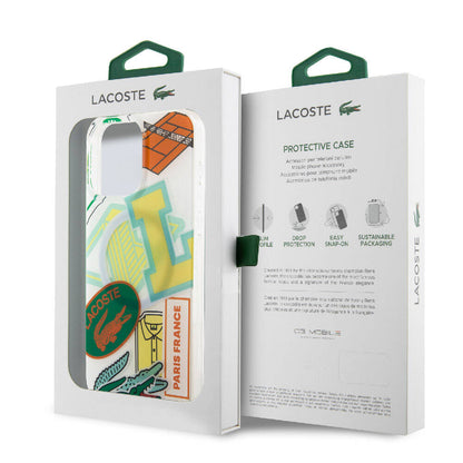 iPhone 15 Pro Max Kılıf Lacoste orijinal Lisanslı M-safe Şarj Özellikli Çift Katmanlı Yamalar Desenli Kılıf