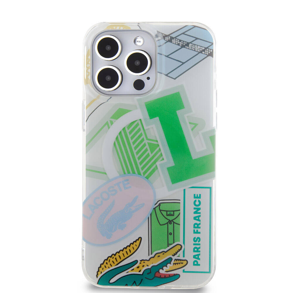 iPhone 15 Pro Max Kılıf Lacoste orijinal Lisanslı M-safe Şarj Özellikli Çift Katmanlı Yamalar Desenli Kılıf