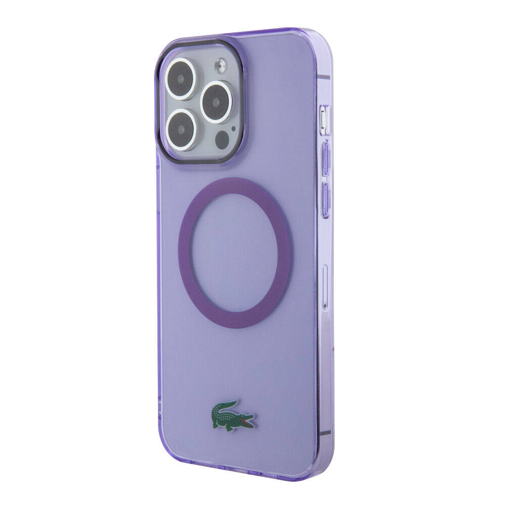 iPhone 15 Pro Max Kılıf Lacoste orijinal Lisanslı M-safe Şarj Özellikli İkonik Timsah Logolu Hard Parme Kılıf