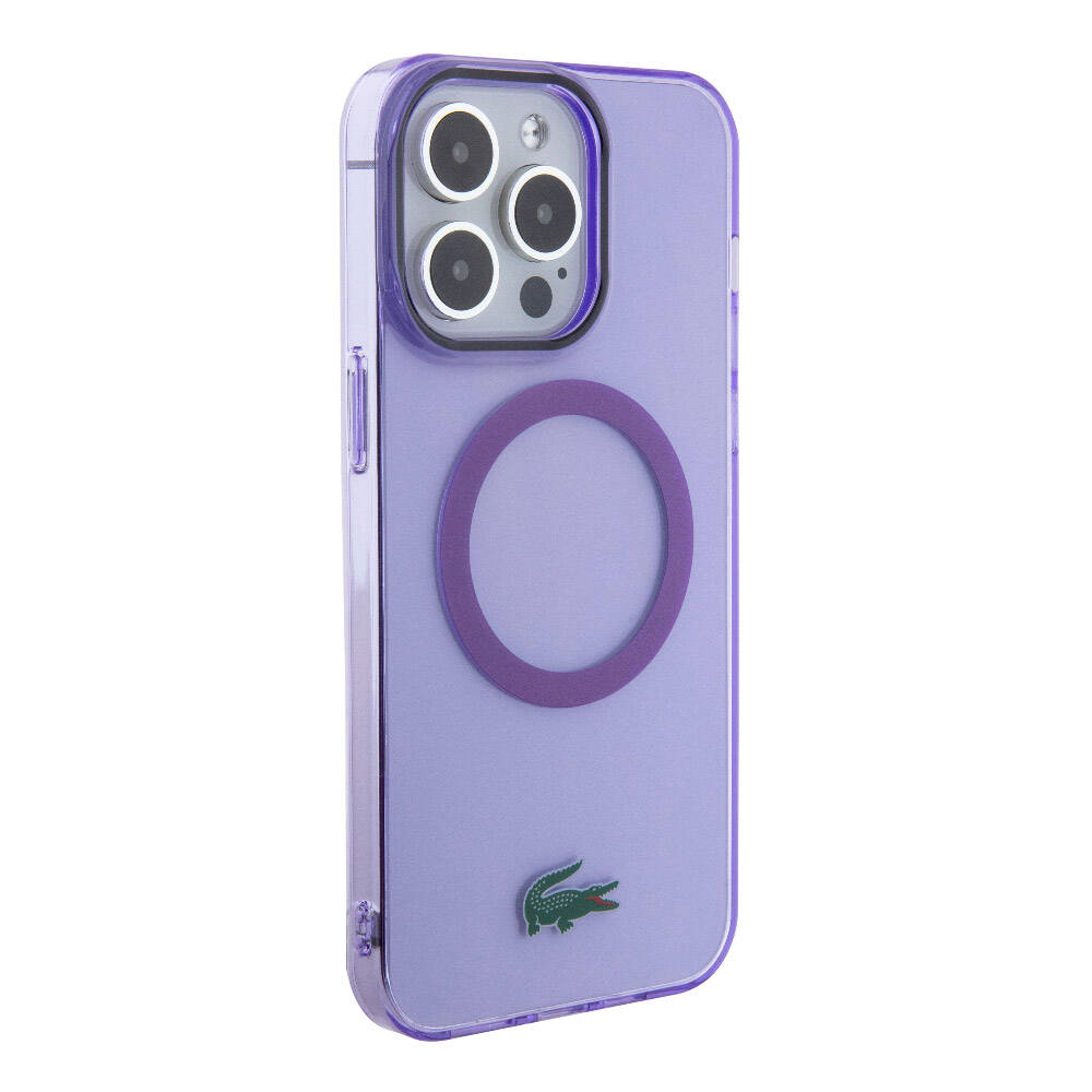 iPhone 15 Pro Max Kılıf Lacoste orijinal Lisanslı M-safe Şarj Özellikli İkonik Timsah Logolu Hard Parme Kılıf