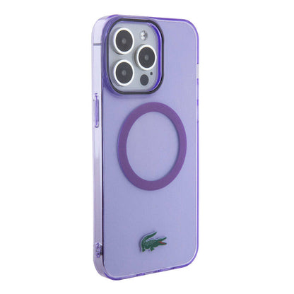 iPhone 15 Pro Max Kılıf Lacoste orijinal Lisanslı M-safe Şarj Özellikli İkonik Timsah Logolu Hard Parme Kılıf