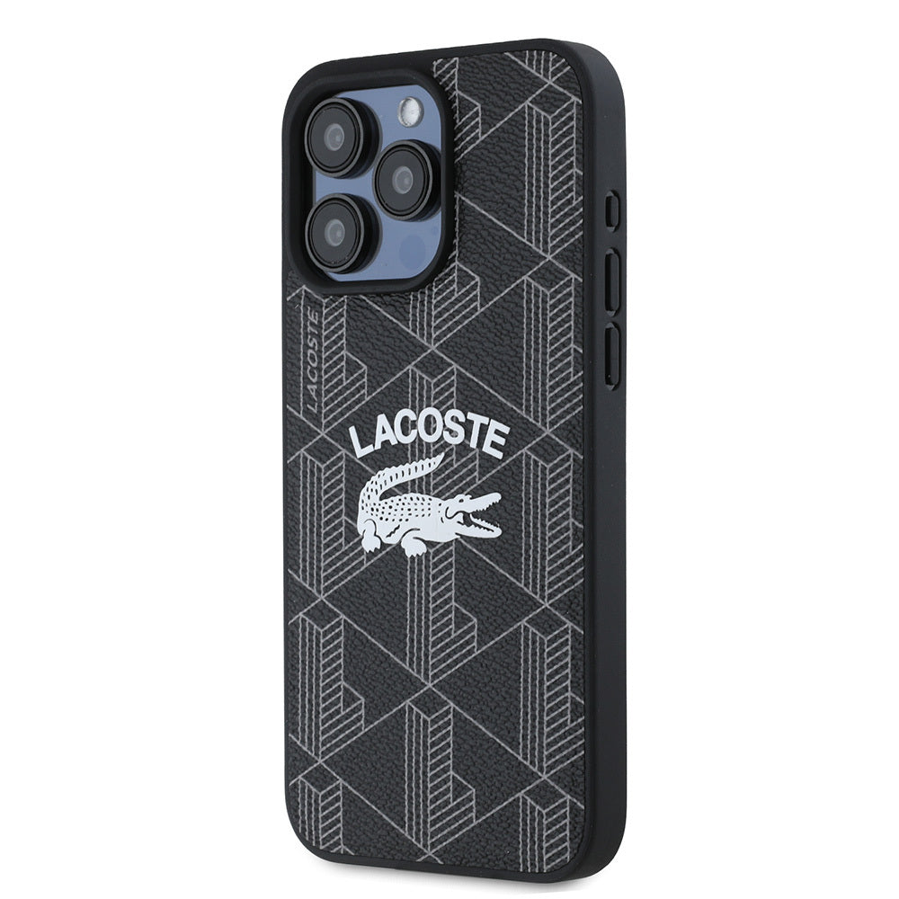 iPhone 15 Pro Max Kılıf Lacoste orijinal Lisanslı M-safe Şarj Özellikli Mono Vintage Logo Kılıf