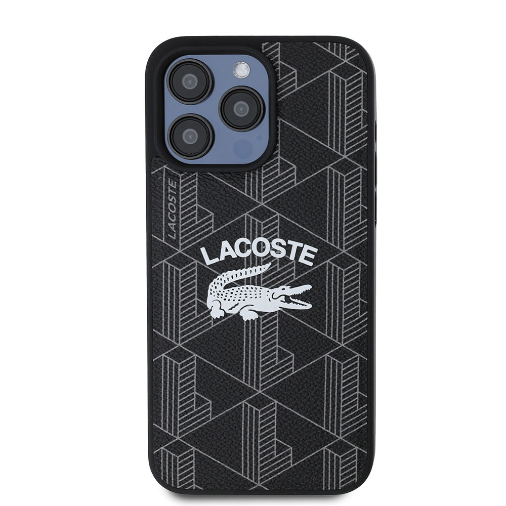 iPhone 15 Pro Max Kılıf Lacoste orijinal Lisanslı M-safe Şarj Özellikli Mono Vintage Logo Kılıf