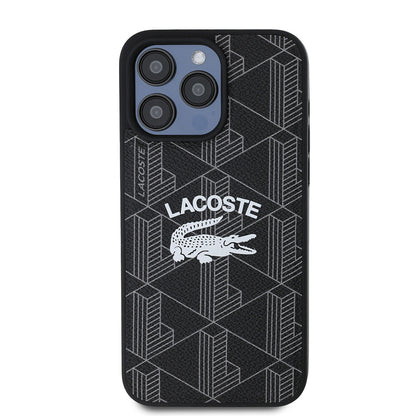 iPhone 15 Pro Max Kılıf Lacoste orijinal Lisanslı M-safe Şarj Özellikli Mono Vintage Logo Kılıf