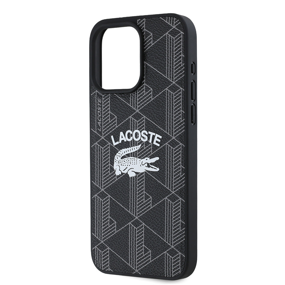 iPhone 15 Pro Max Kılıf Lacoste orijinal Lisanslı M-safe Şarj Özellikli Mono Vintage Logo Kılıf