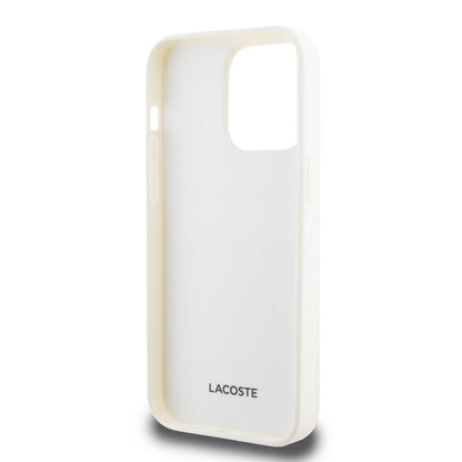 iPhone 15 Pro Max Kılıf Lacoste orijinal Lisanslı M-safe Şarj Özellikli PU Deri Görünümlü Kartlıklı Karışık Monogram Desenli Kılıf