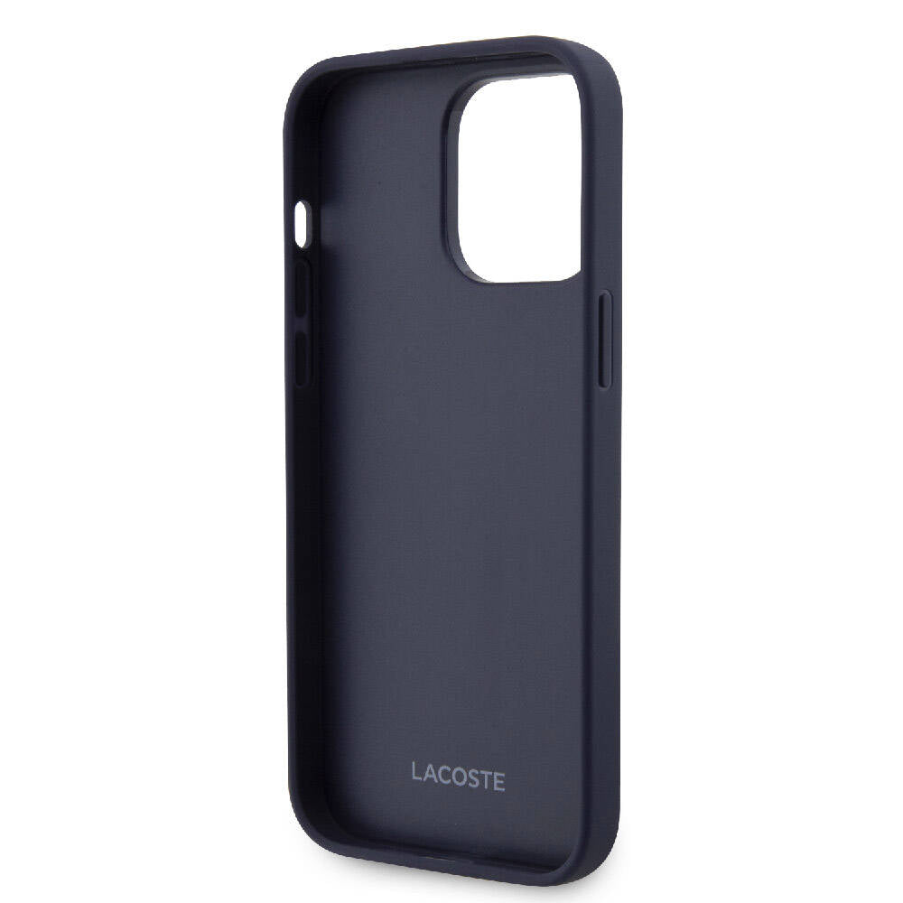 iPhone 15 Pro Max Kılıf Lacoste orijinal Lisanslı M-safe Şarj Özellikli PU Deri Görünümlü Kartlıklı Karışık Monogram Desenli Kılıf