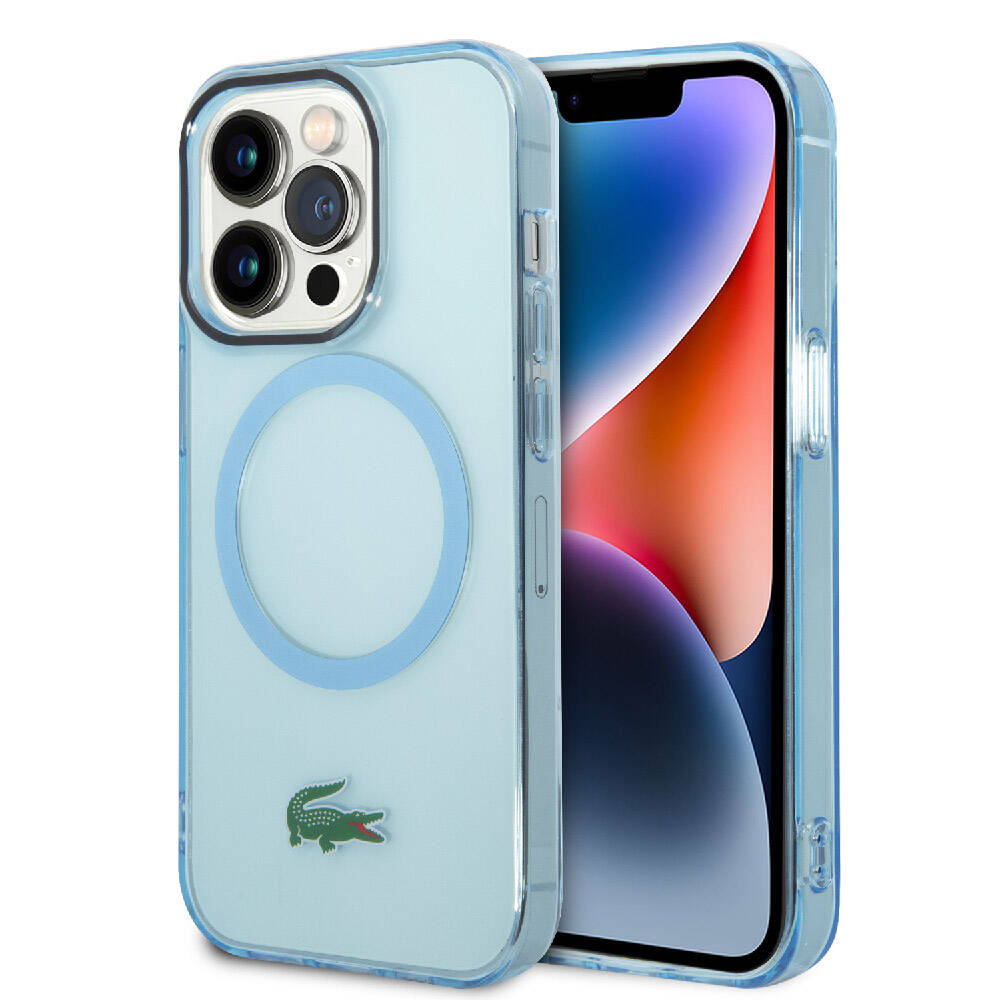 iPhone 15 Pro Max Kılıf Lacoste orijinal Lisanslı M-safe Şarj Özellikli Transparan Timsah Logo Baskılı Kılıf