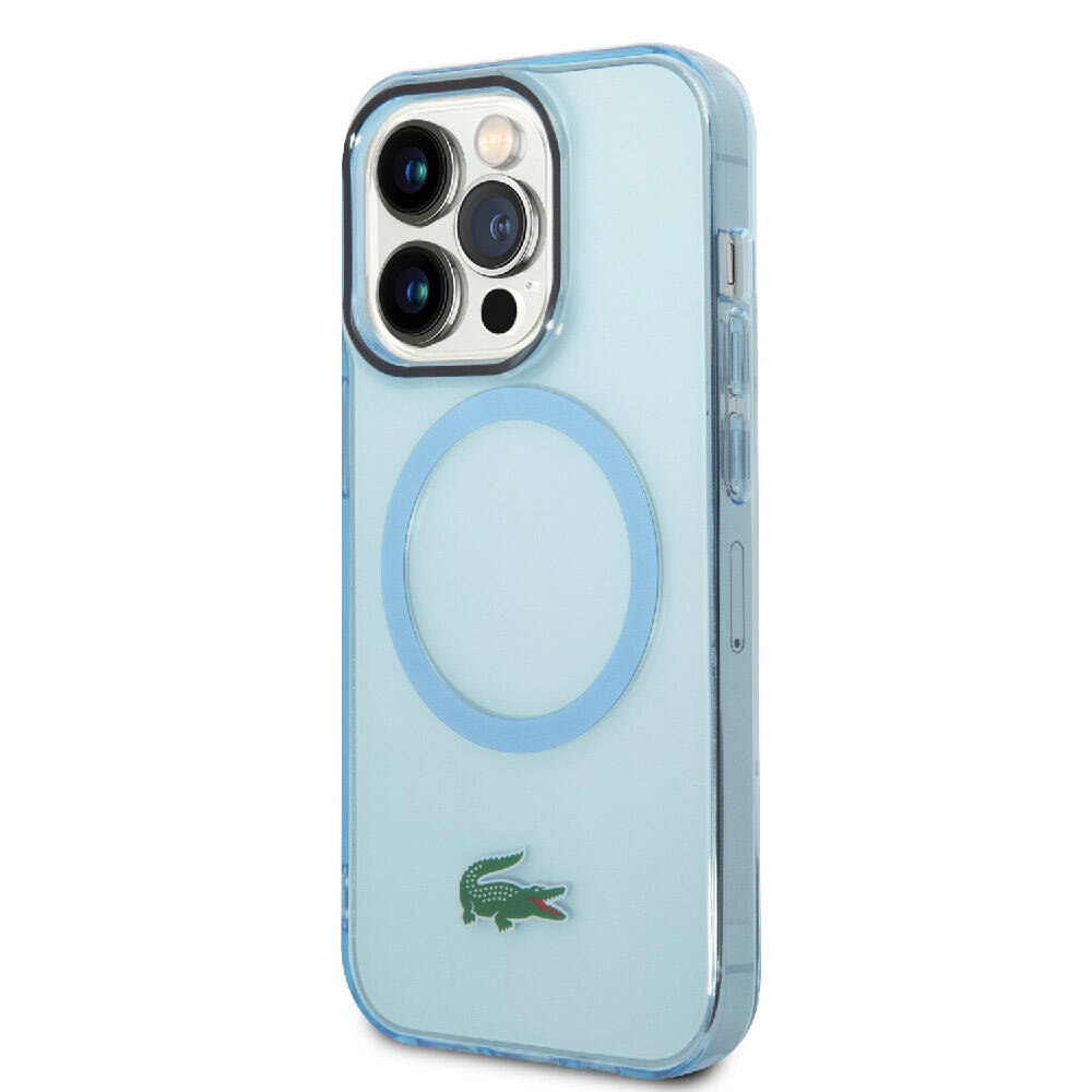 iPhone 15 Pro Max Kılıf Lacoste orijinal Lisanslı M-safe Şarj Özellikli Transparan Timsah Logo Baskılı Kılıf