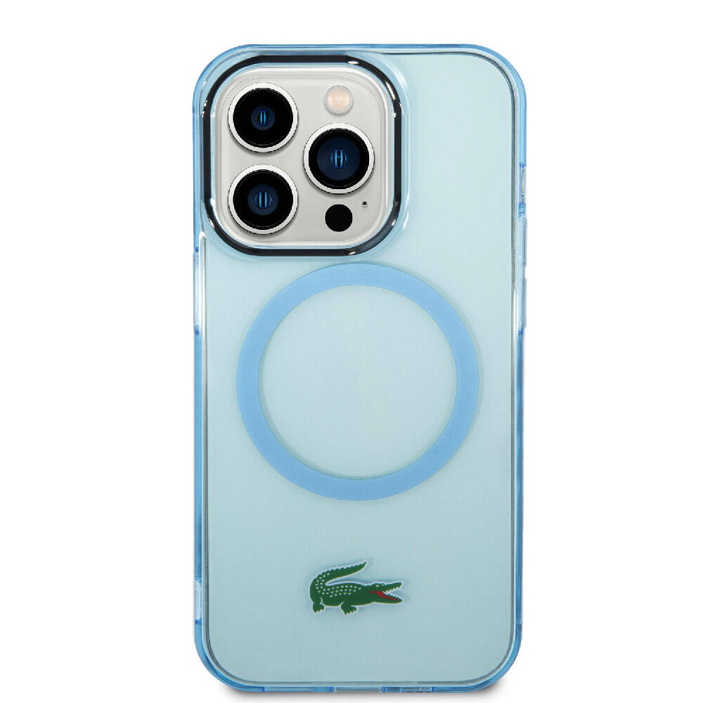 iPhone 15 Pro Max Kılıf Lacoste orijinal Lisanslı M-safe Şarj Özellikli Transparan Timsah Logo Baskılı Kılıf