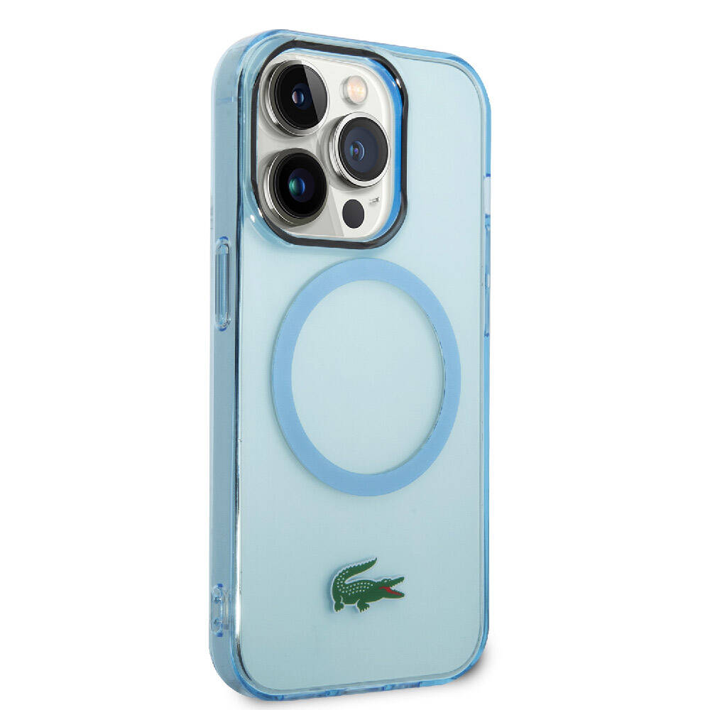 iPhone 15 Pro Max Kılıf Lacoste orijinal Lisanslı M-safe Şarj Özellikli Transparan Timsah Logo Baskılı Kılıf