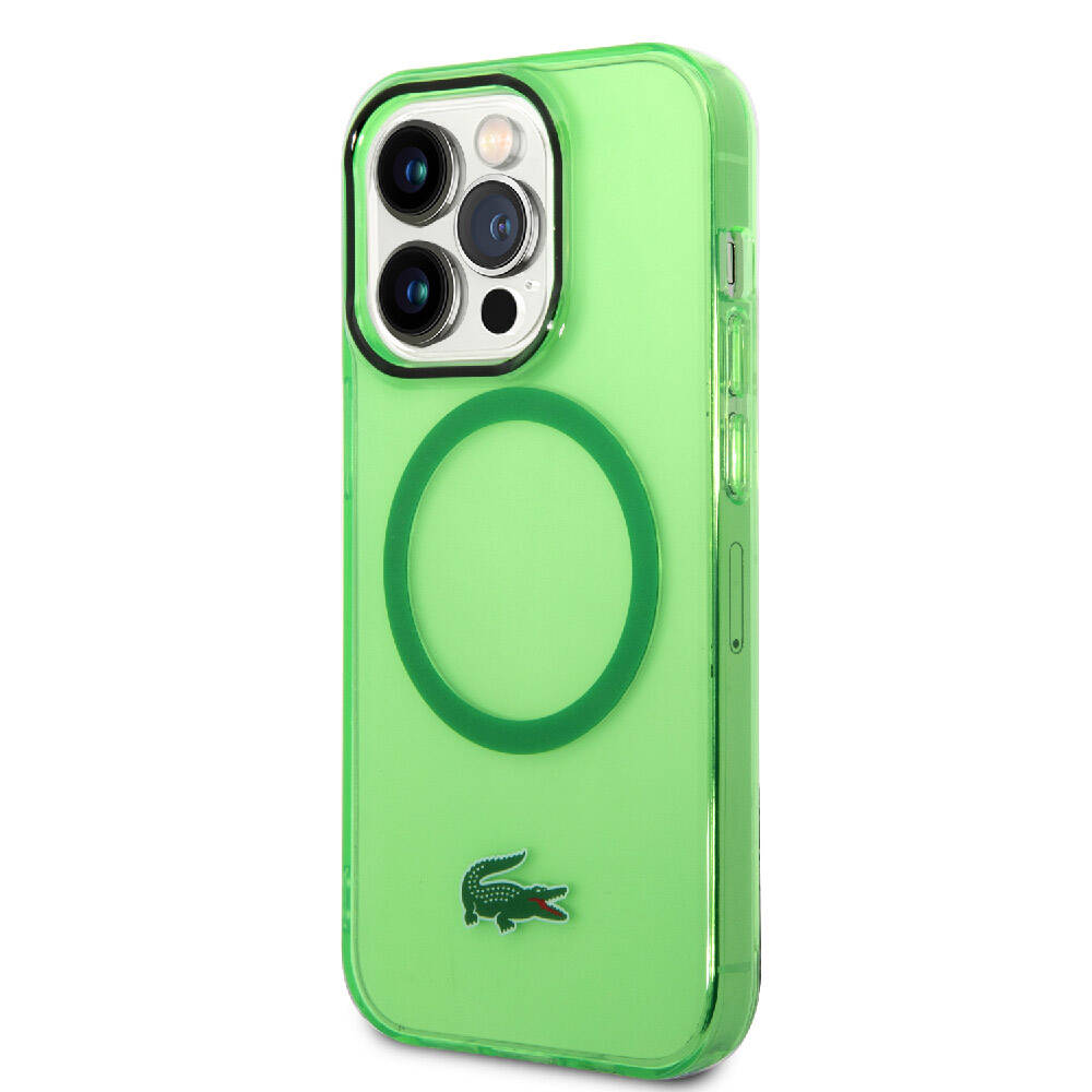 iPhone 15 Pro Max Kılıf Lacoste orijinal Lisanslı M-safe Şarj Özellikli Transparan Timsah Logo Baskılı Kılıf