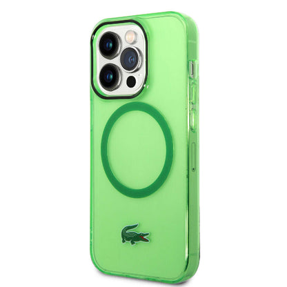 iPhone 15 Pro Max Kılıf Lacoste orijinal Lisanslı M-safe Şarj Özellikli Transparan Timsah Logo Baskılı Kılıf