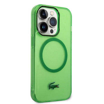iPhone 15 Pro Max Kılıf Lacoste orijinal Lisanslı M-safe Şarj Özellikli Transparan Timsah Logo Baskılı Kılıf