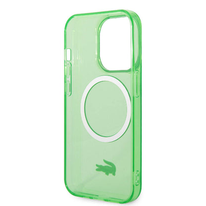 iPhone 15 Pro Max Kılıf Lacoste orijinal Lisanslı M-safe Şarj Özellikli Transparan Timsah Logo Baskılı Kılıf