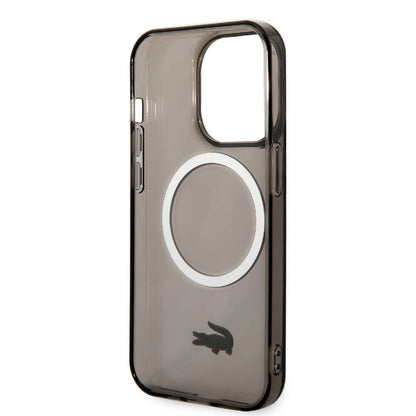 iPhone 15 Pro Max Kılıf Lacoste orijinal Lisanslı M-safe Şarj Özellikli Transparan Timsah Logo Baskılı Kılıf