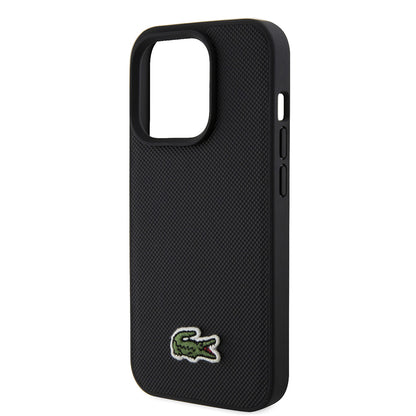 iPhone 15 Pro Max Kılıf Lacoste orijinal Lisanslı PU Pike Desenli Arka Yüzey İkonik Timsah Dokuma Logolu Kılıf + Type-C Kablo 1.5m