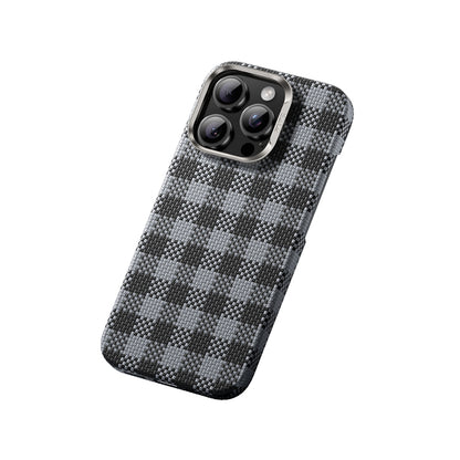 iPhone 15 Pro Max Kılıf M-safe Şarj Özellikli Ekose Tasarımlı Benks ArmorVichy Kevlar Kılıf