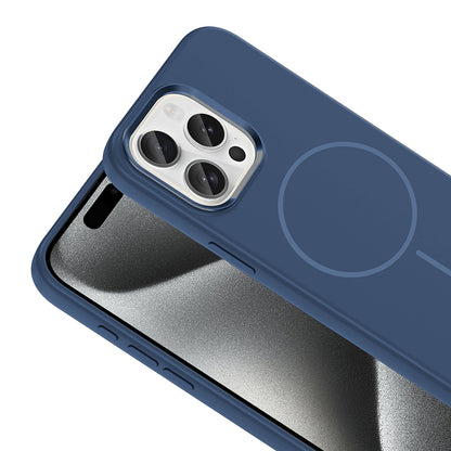 iPhone 15 Pro Max Kılıf M-Safe Şarj Özellikli Metal Kamera Çerçeveli Zore Edi Silikon Kılıf