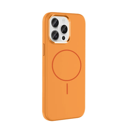 iPhone 15 Pro Max Kılıf M-Safe Şarj Özellikli Metal Kamera Çerçeveli Zore Edi Silikon Kılıf