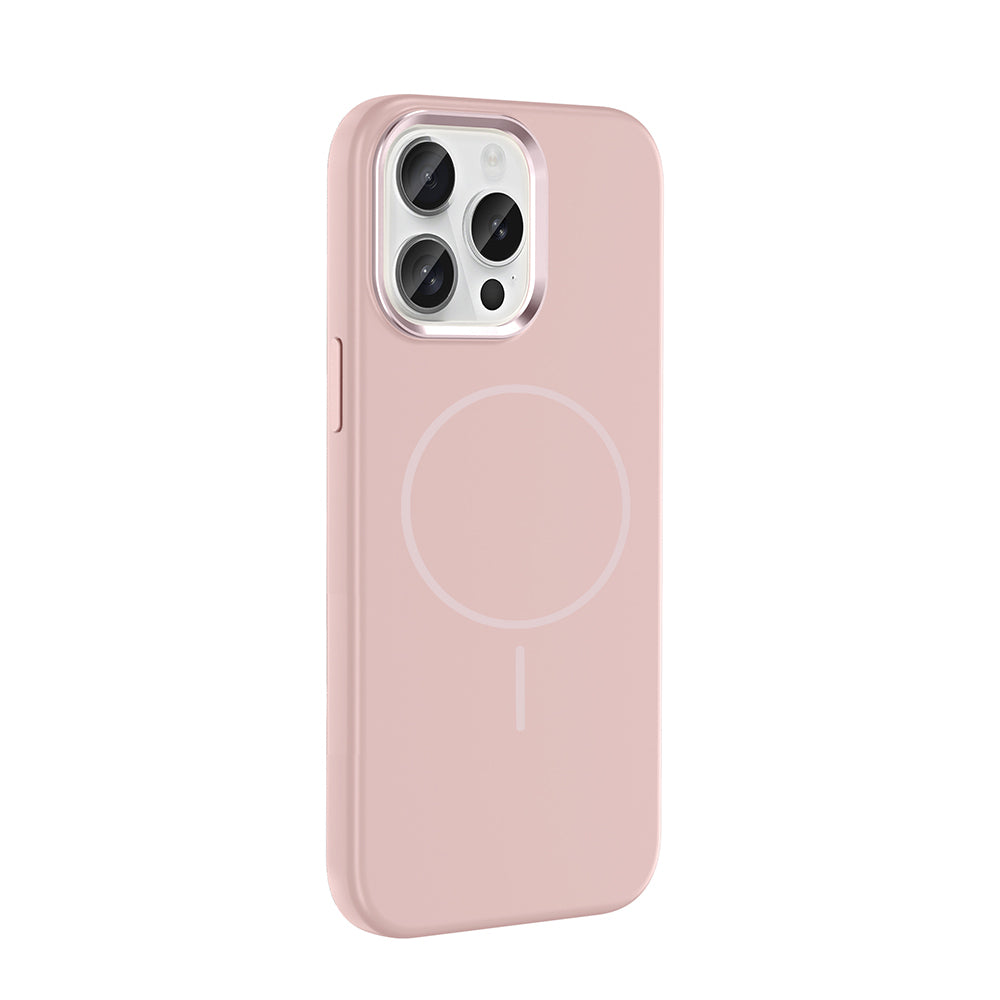 iPhone 15 Pro Max Kılıf M-Safe Şarj Özellikli Metal Kamera Çerçeveli Zore Edi Silikon Kılıf
