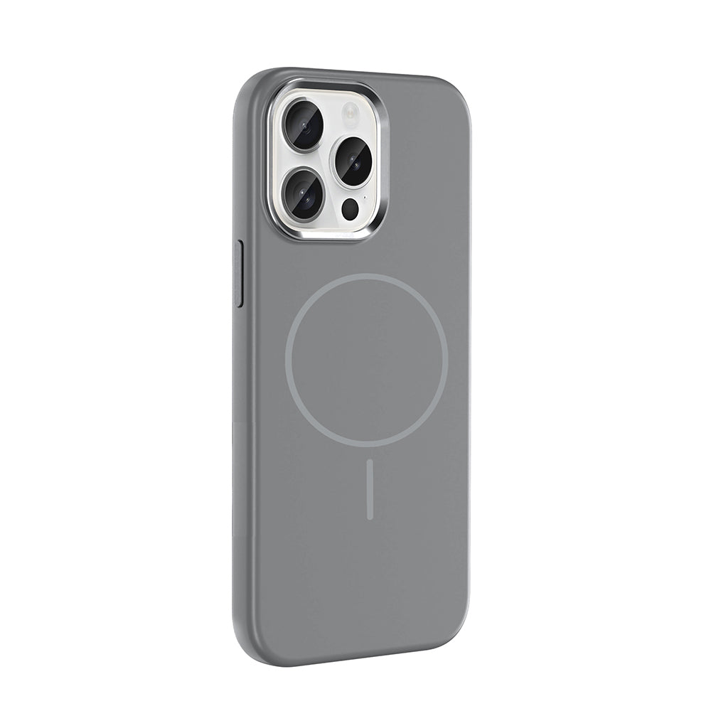 iPhone 15 Pro Max Kılıf M-Safe Şarj Özellikli Metal Kamera Çerçeveli Zore Edi Silikon Kılıf