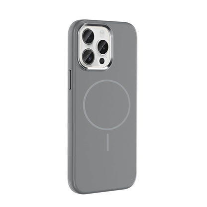 iPhone 15 Pro Max Kılıf M-Safe Şarj Özellikli Metal Kamera Çerçeveli Zore Edi Silikon Kılıf