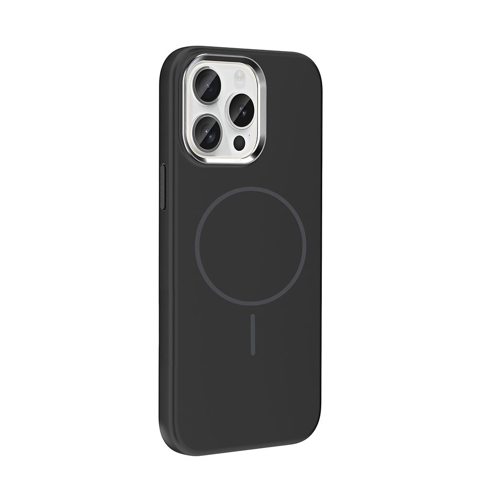 iPhone 15 Pro Max Kılıf M-Safe Şarj Özellikli Metal Kamera Çerçeveli Zore Edi Silikon Kılıf