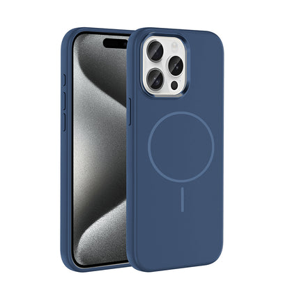 iPhone 15 Pro Max Kılıf M-Safe Şarj Özellikli Metal Kamera Çerçeveli Zore Edi Silikon Kılıf